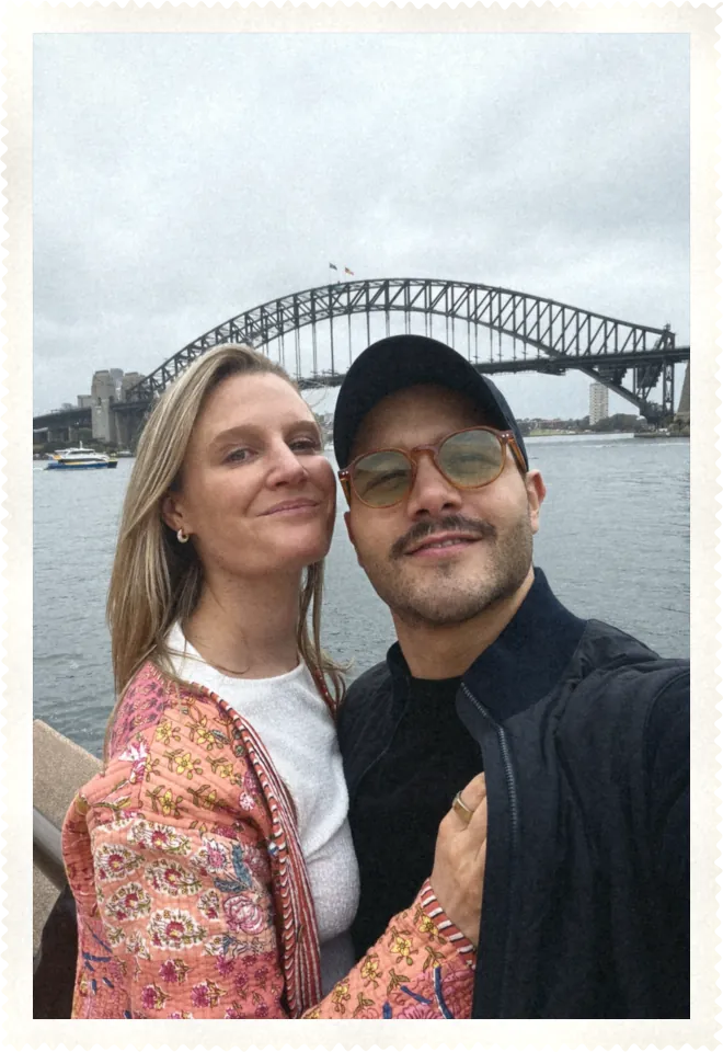 Katie and Carlos by Sydney Harbour Bridge